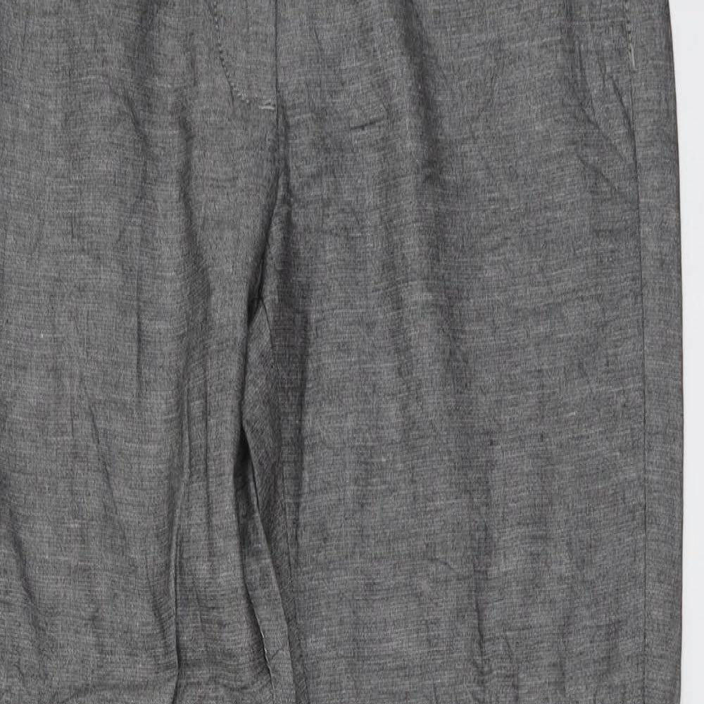 Marks and Spencer Womens Grey Viscose Trousers Size 10 L27 in Regular Button