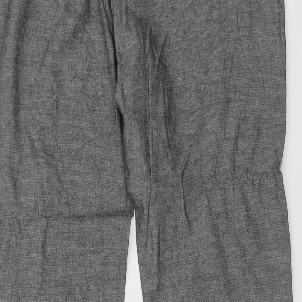 Marks and Spencer Womens Grey Viscose Trousers Size 10 L27 in Regular Button
