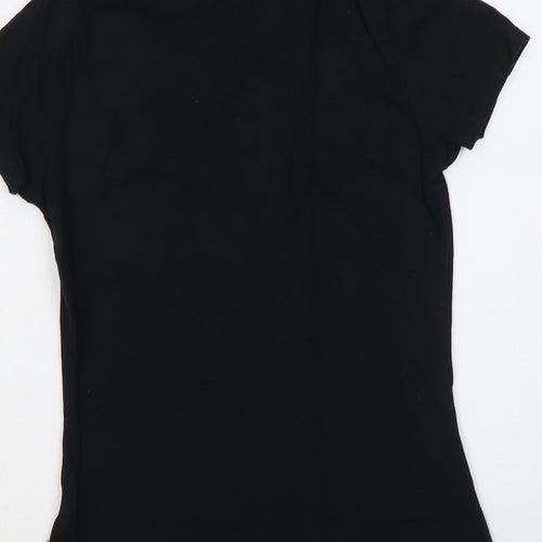 Lee Cooper Womens Black Cotton Basic T-Shirt Size S Round Neck