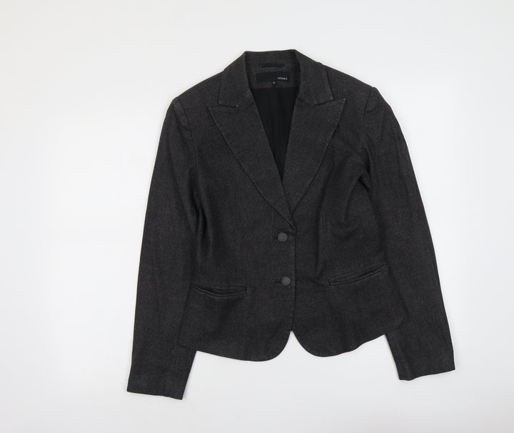 H&M Womens Grey Cotton Jacket Blazer Size 12