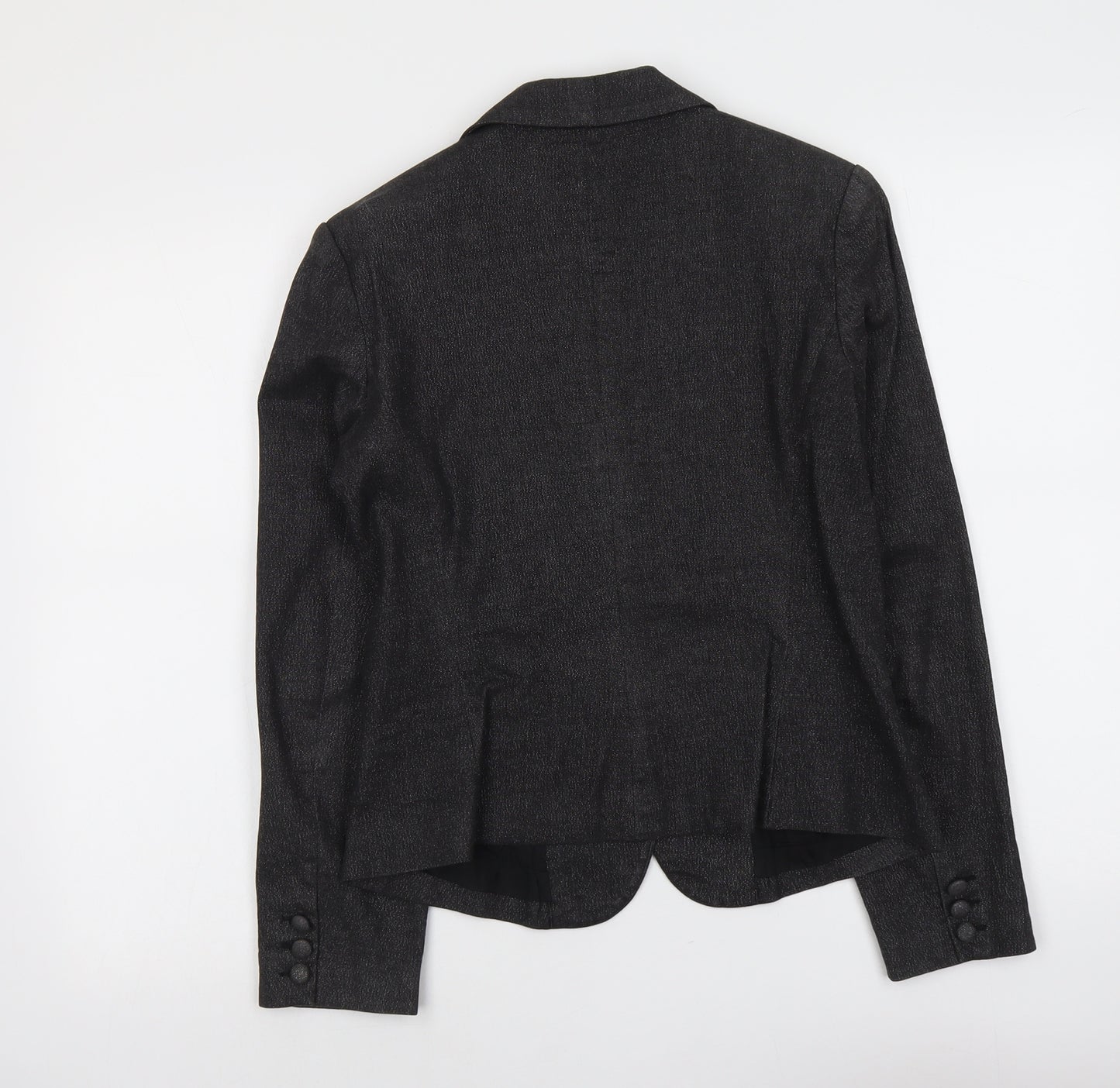 H&M Womens Grey Cotton Jacket Blazer Size 12