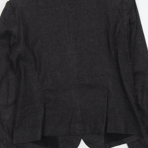 H&M Womens Grey Cotton Jacket Blazer Size 12