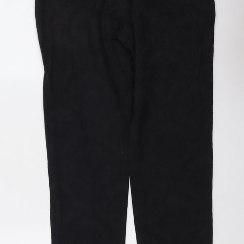 Zara Womens Black Polyester Chino Trousers Size S L28 in Regular Button