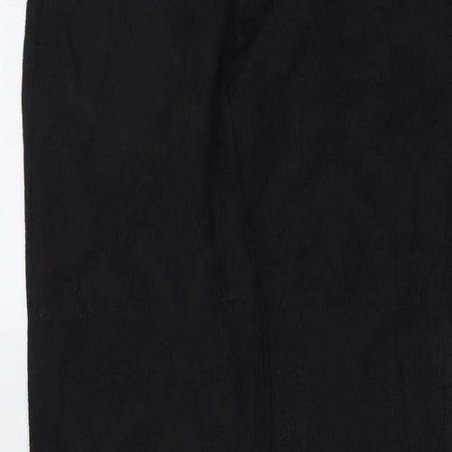 Zara Womens Black Polyester Chino Trousers Size S L28 in Regular Button
