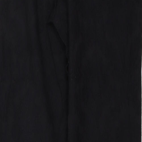 Zara Womens Black Polyester Chino Trousers Size S L28 in Regular Button
