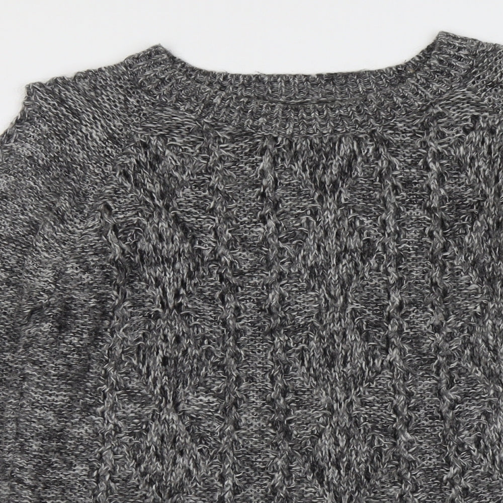 Papaya Womens Grey Round Neck Acrylic Pullover Jumper Size 10