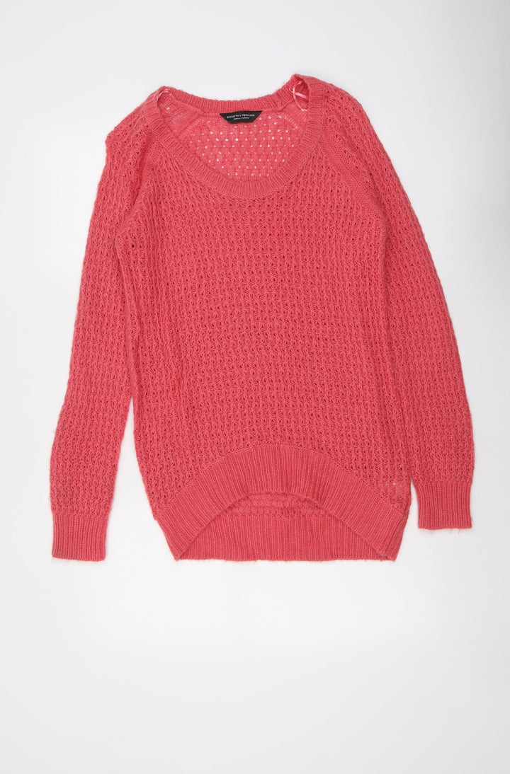 Dorothy Perkins Womens Pink Scoop Neck Acrylic Pullover Jumper Size S