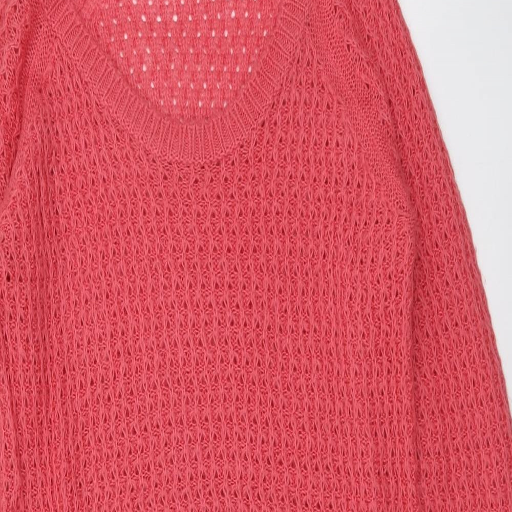 Dorothy Perkins Womens Pink Scoop Neck Acrylic Pullover Jumper Size S