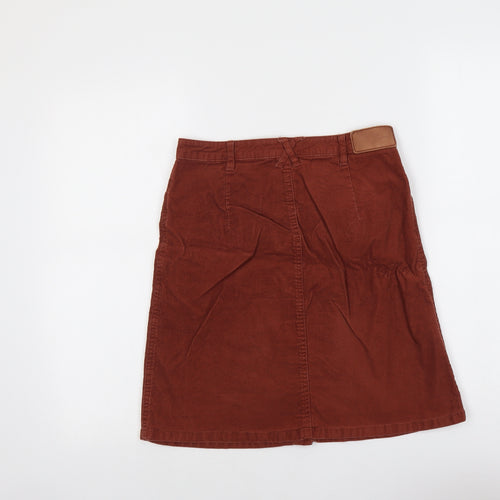 Only Womens Red Cotton A-Line Skirt Size 6 Button