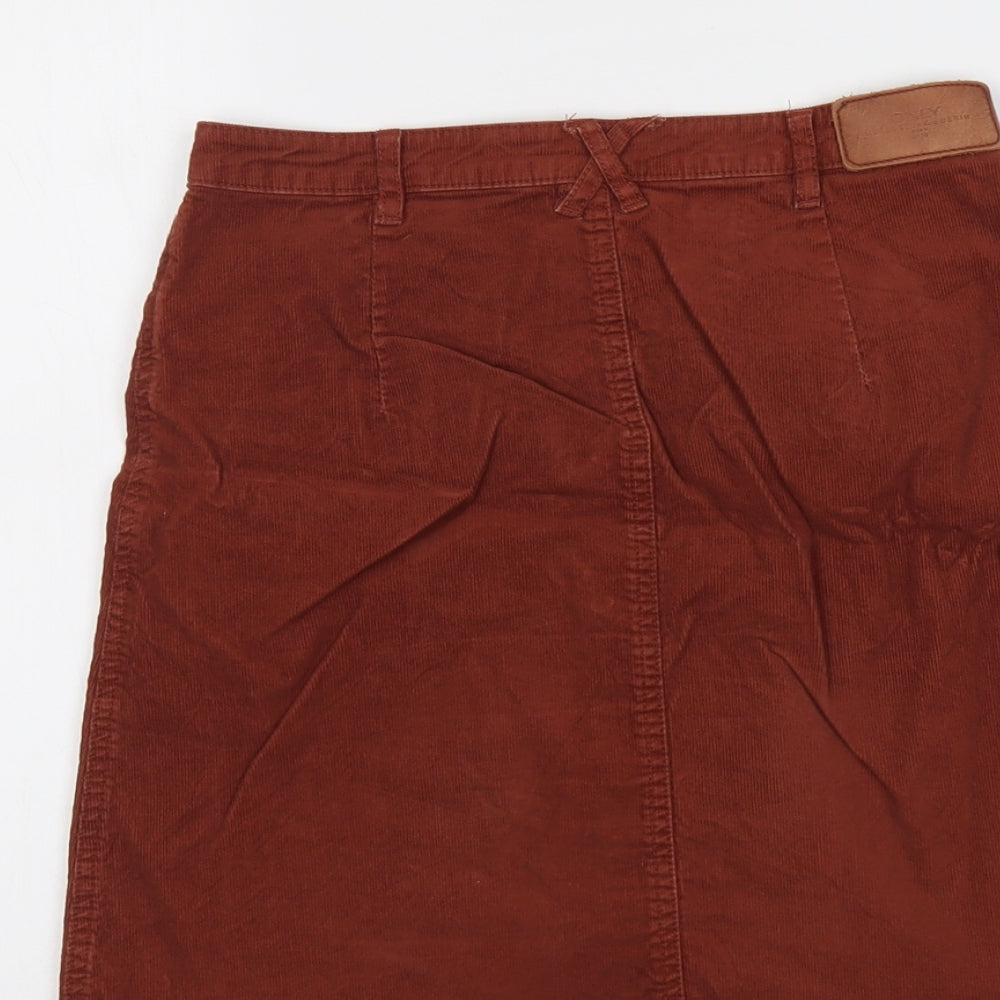 Only Womens Red Cotton A-Line Skirt Size 6 Button