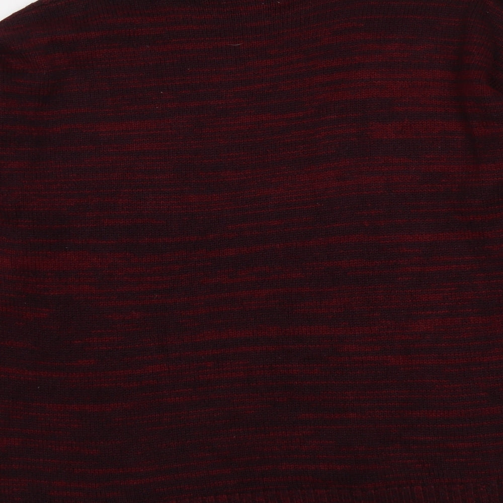 Papaya Womens Red Round Neck Acrylic Pullover Jumper Size L