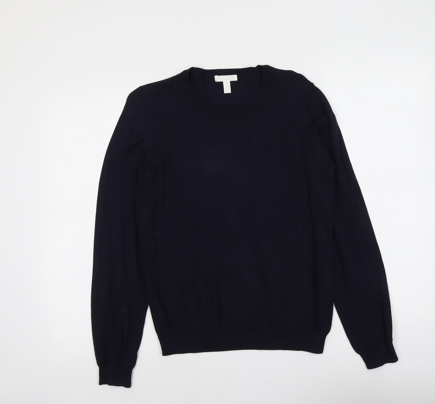 H&M Womens Blue Round Neck Viscose Pullover Jumper Size M