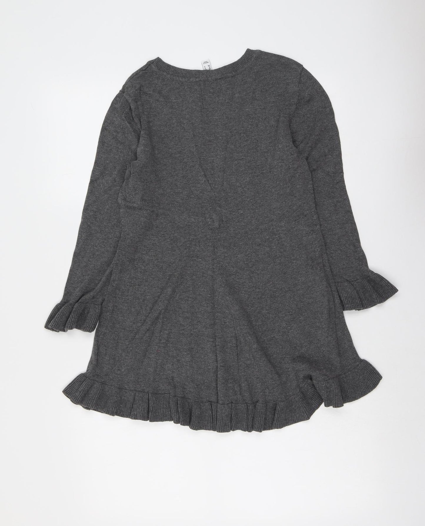 Isaac Mizrah Womens Grey Round Neck Cotton Pullover Jumper Size XS