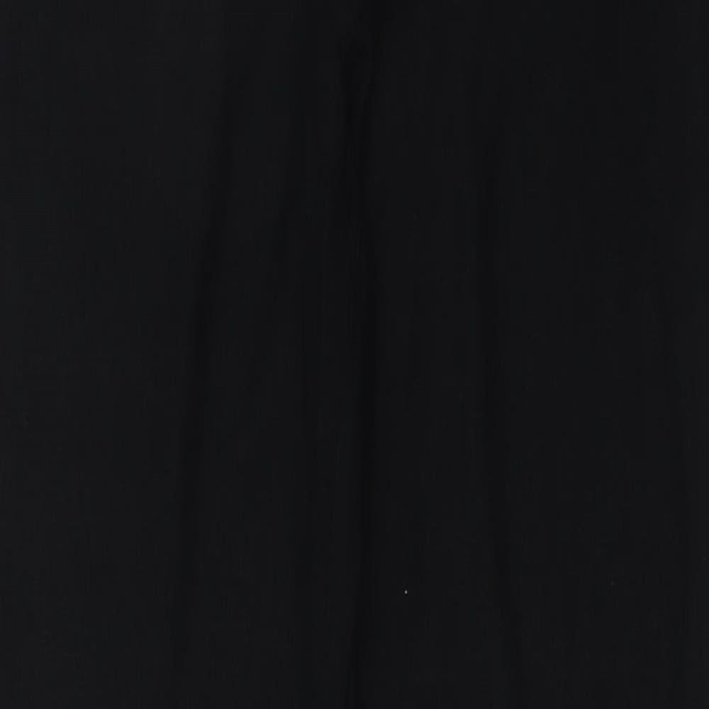 Marks and Spencer Womens Black Linen Trousers Size 12 L30 in Regular Button