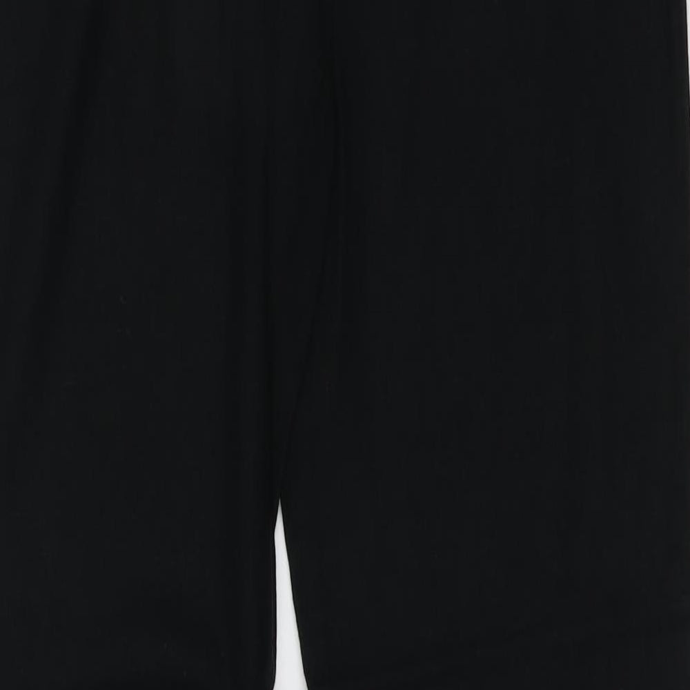 Marks and Spencer Womens Black Linen Trousers Size 12 L30 in Regular Button