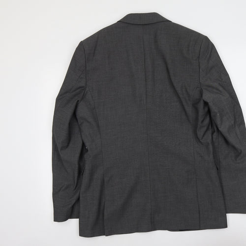 H&M Mens Grey Polyester Jacket Suit Jacket Size M Regular