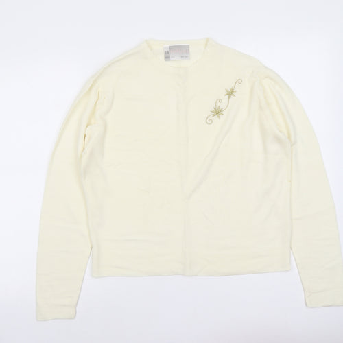 BHS Womens Ivory Round Neck Acrylic Pullover Jumper Size 18