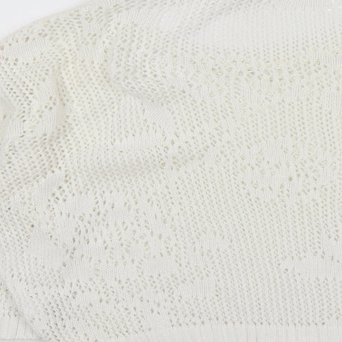 NEXT Womens Ivory Round Neck Acrylic Pullover Jumper Size 8