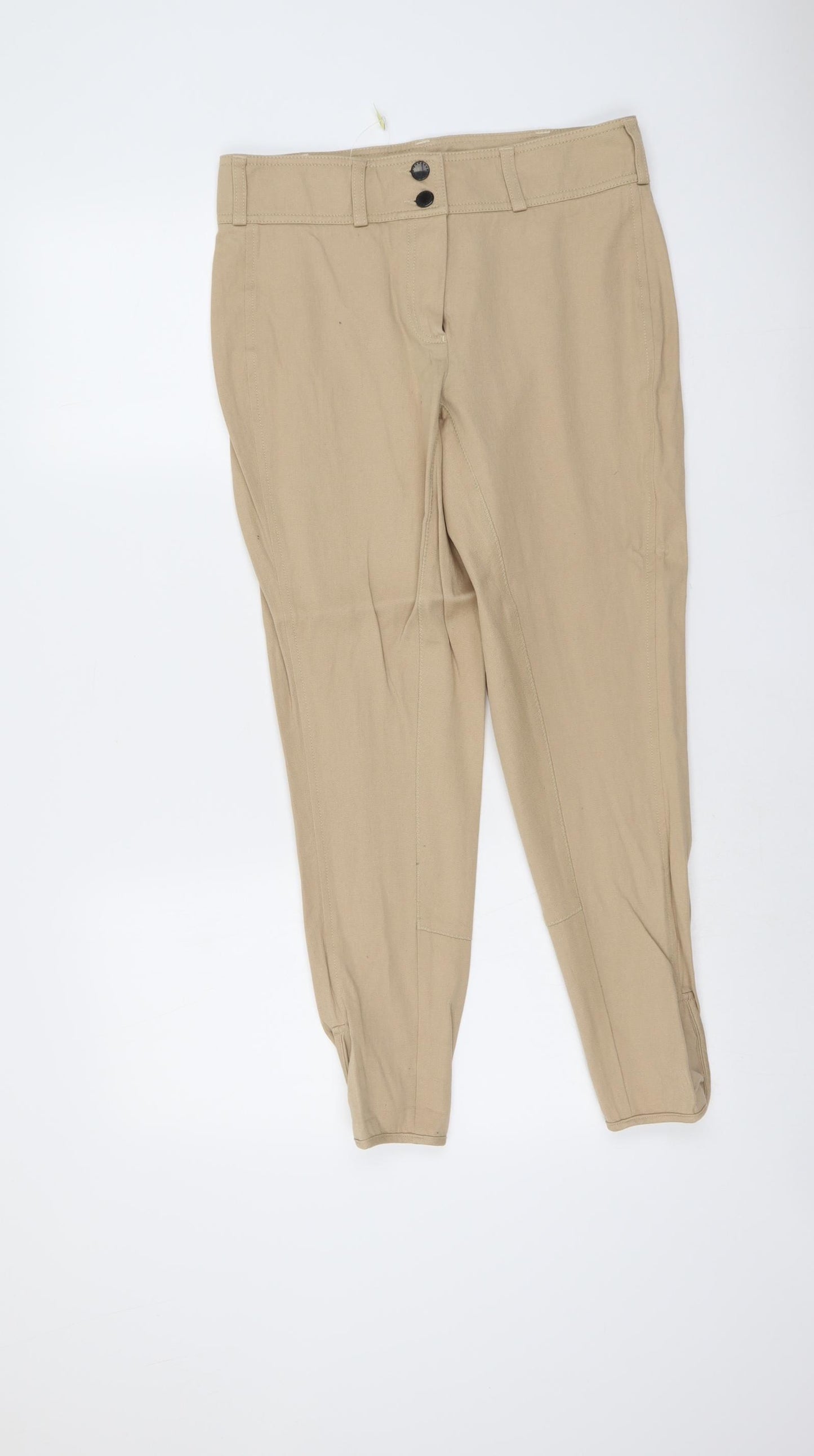 Barbour Womens Beige Cotton Capri Trousers Size 12 L26 in Regular Button