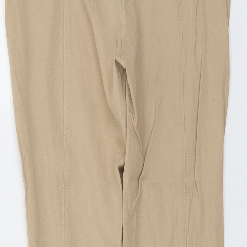 Barbour Womens Beige Cotton Capri Trousers Size 12 L26 in Regular Button