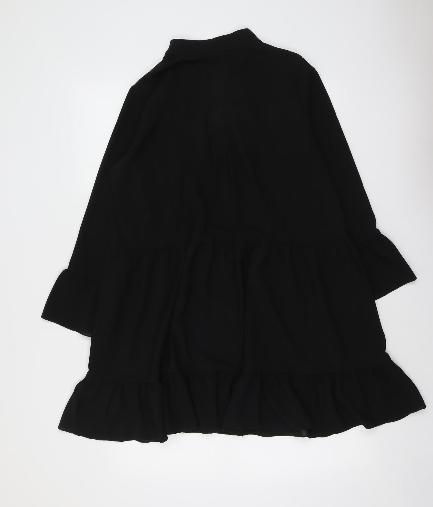 Cameo Rose Womens Black Polyester A-Line Size S Collared Pullover