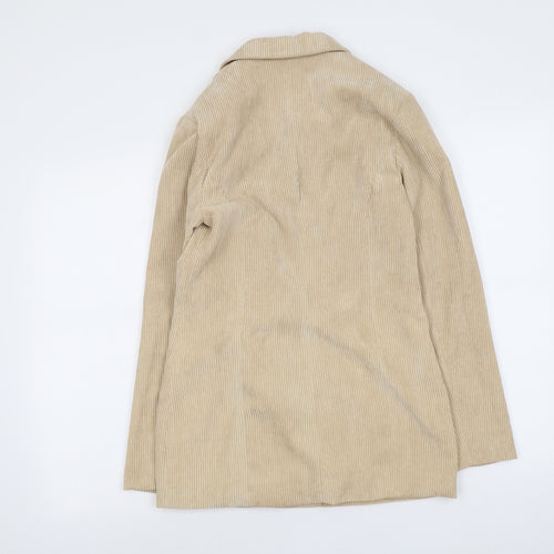 PRETTYLITTLETHING Womens Beige Jacket Size 4 Button