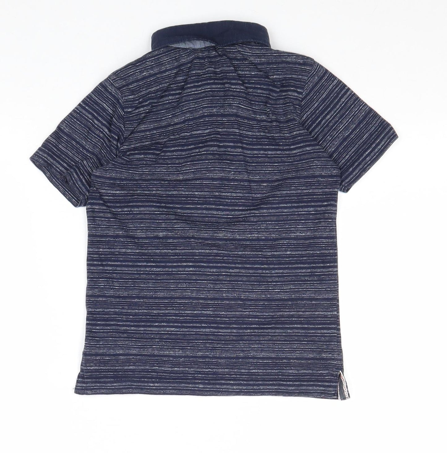 George Boys Blue Striped 100% Cotton Pullover Polo Size 4-5 Years Collared Button