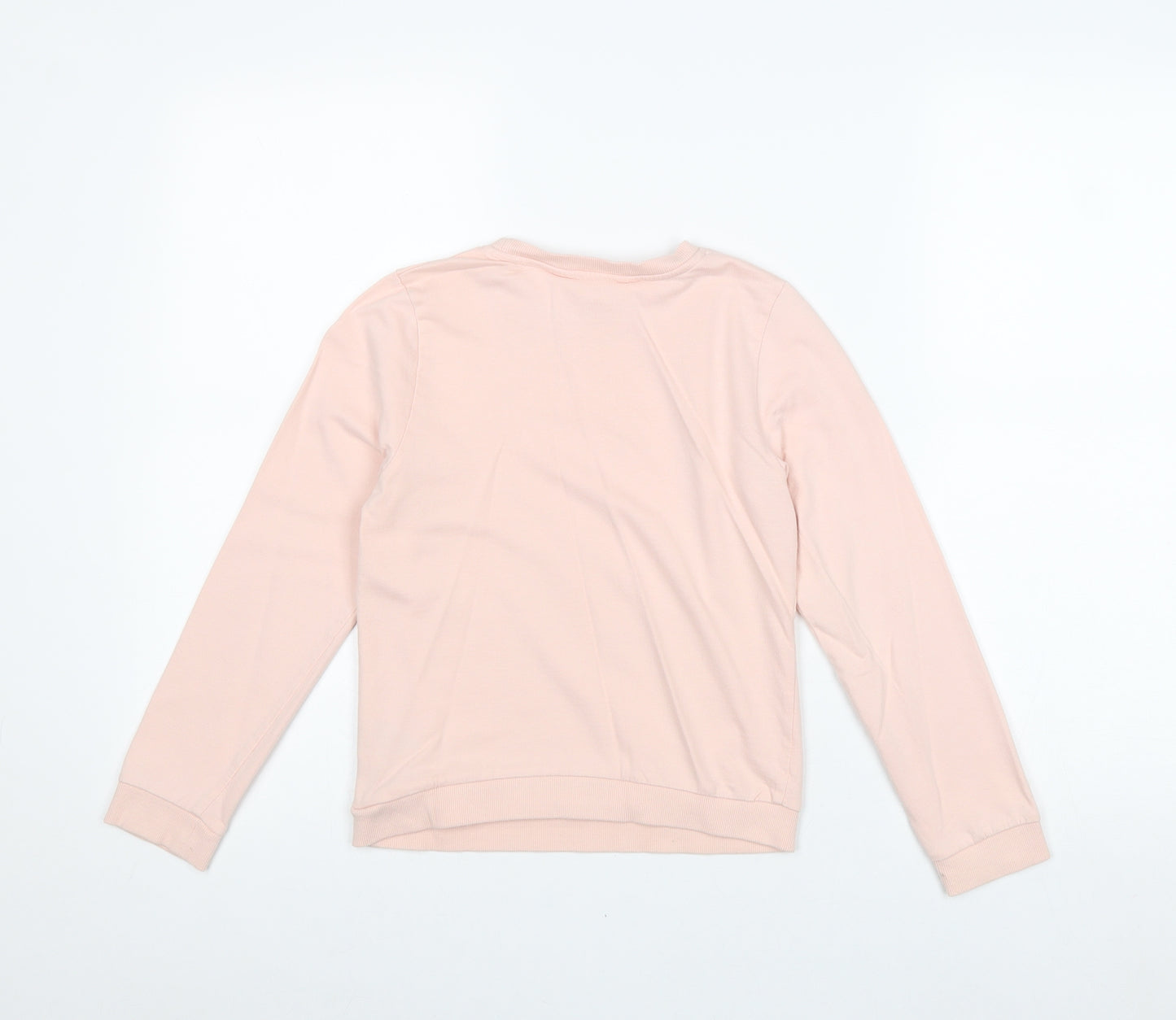 H&M Girls Pink 100% Cotton Pullover Sweatshirt Size 7-8 Years Pullover - Unicorn