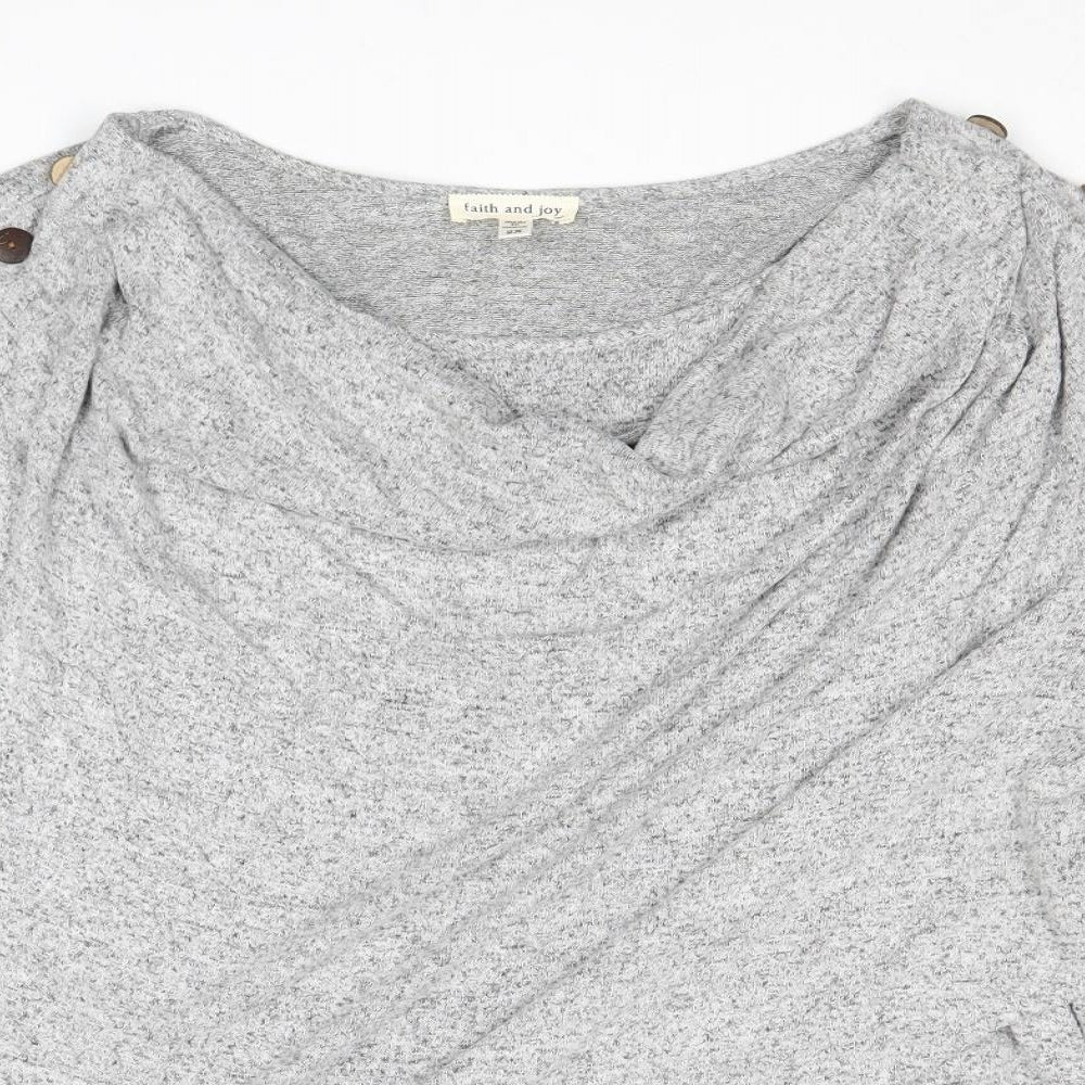 Faith & Joy Womens Gold Cowl Neck Viscose Pullover Jumper Size 2XL