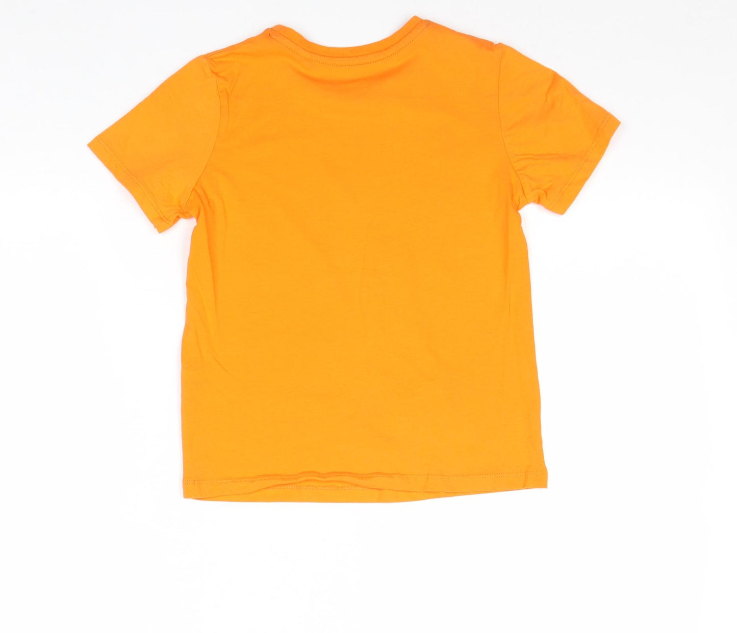 Palomino Boys Orange 100% Cotton Pullover T-Shirt Size 7 Years Round Neck Pullover - Digger