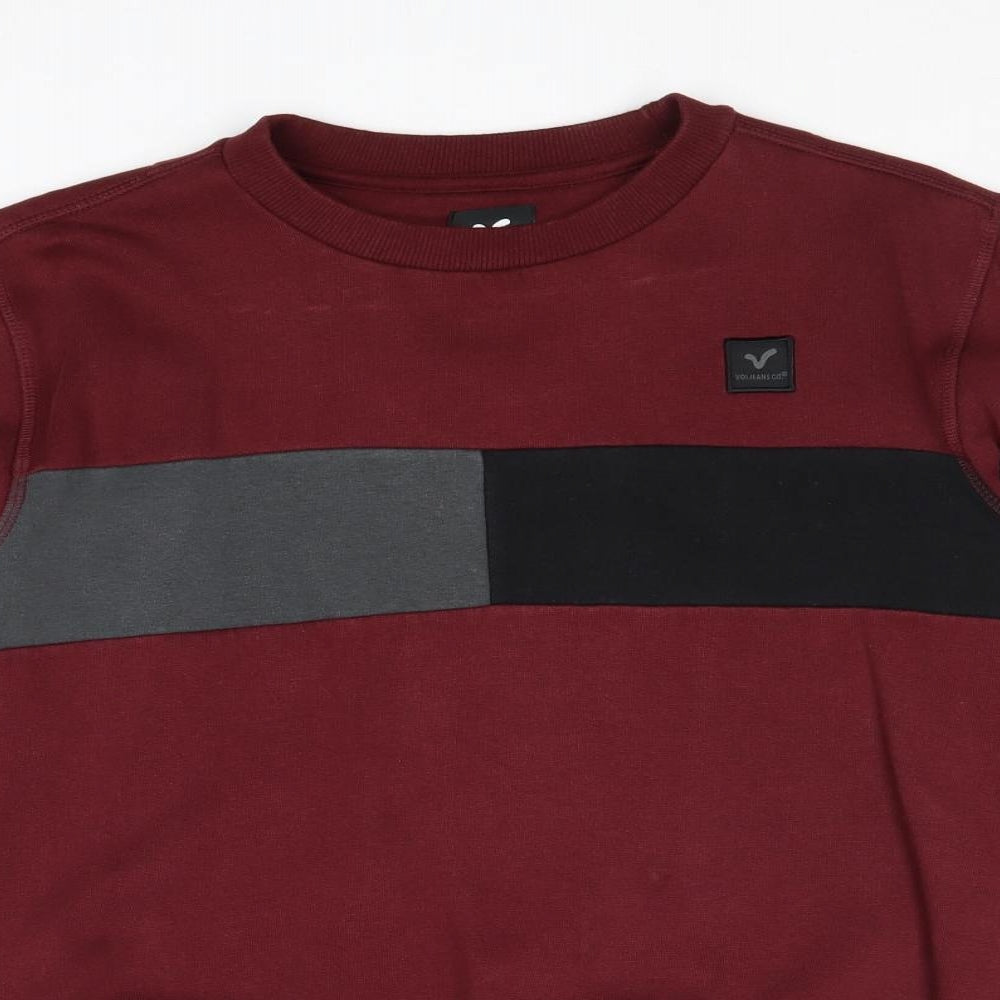 Voi Jeans Mens Red Cotton Pullover Sweatshirt Size S