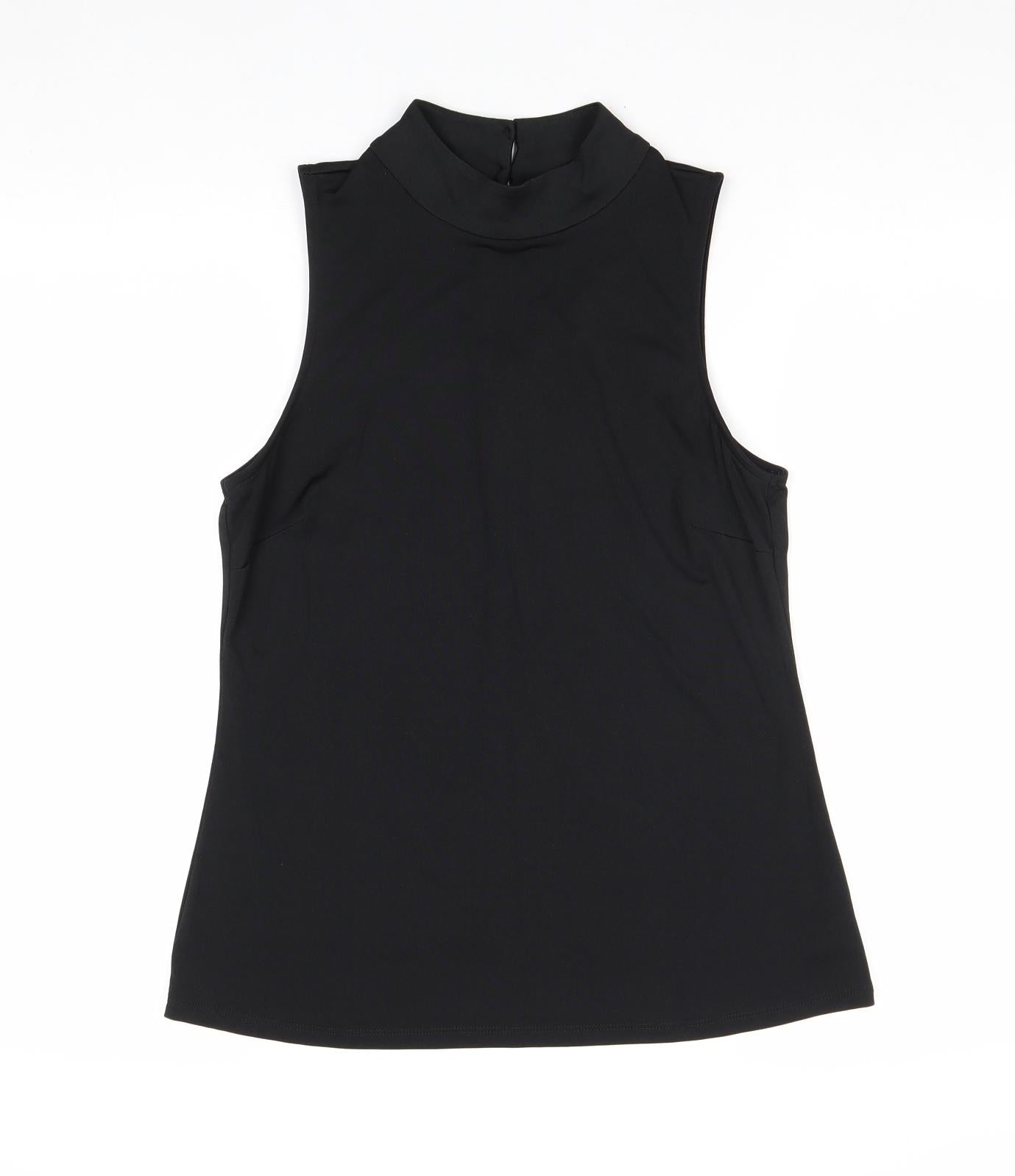 Atmosphere Womens Black Polyester Basic T-Shirt Size 14 Mock Neck