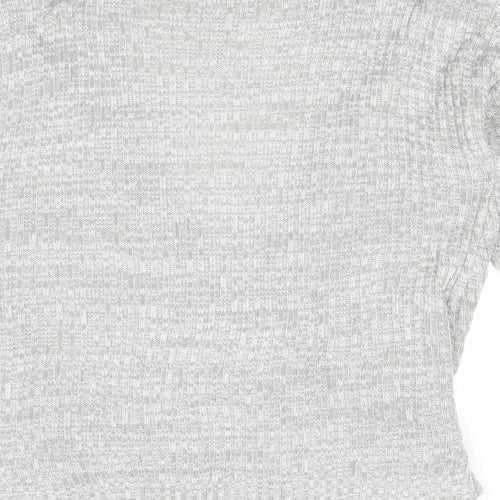 PEP&CO Womens Grey V-Neck Acrylic Pullover Jumper Size 16