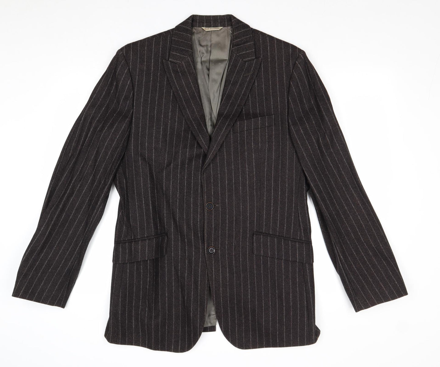Banana Republic Mens Brown Striped Wool Jacket Suit Jacket Size 42 Regular