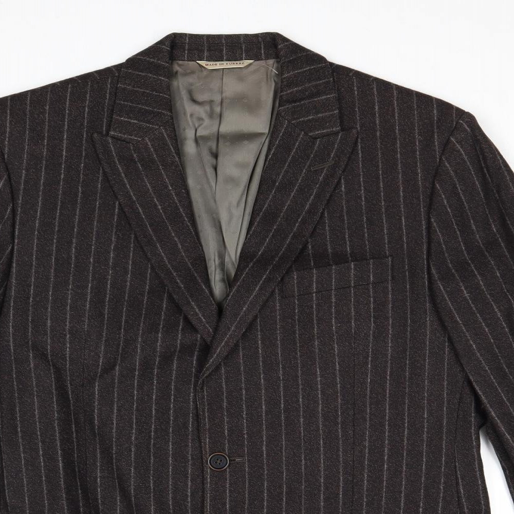 Banana Republic Mens Brown Striped Wool Jacket Suit Jacket Size 42 Regular