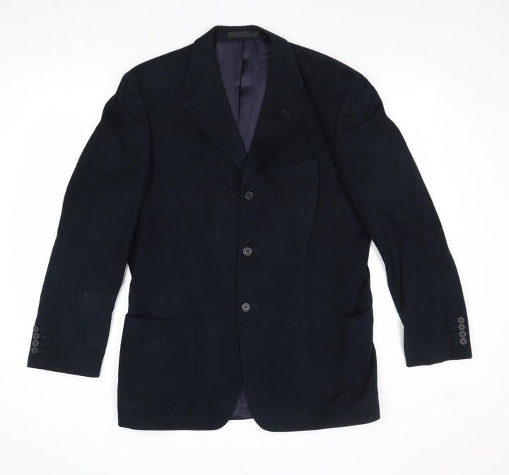Marks and Spencer Mens Blue Cotton Jacket Suit Jacket Size 40 Regular