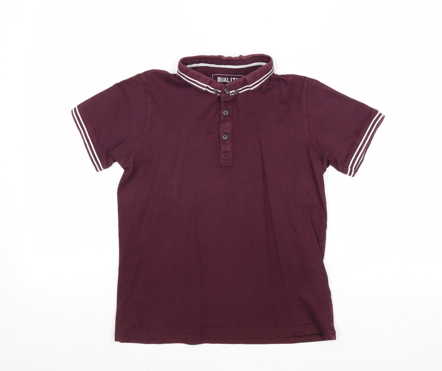 Matalan Boys Purple Cotton Pullover Polo Size 10 Years Collared Button