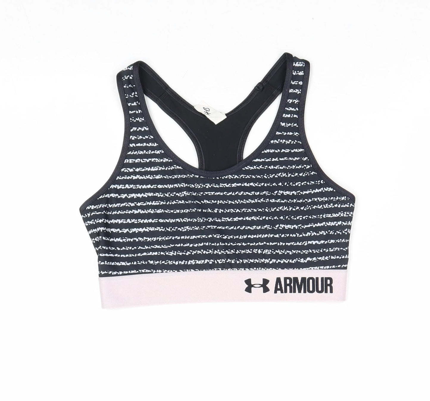 Under armour Womens Blue Striped Polyester Cropped Tank Size S Round Neck Pullover