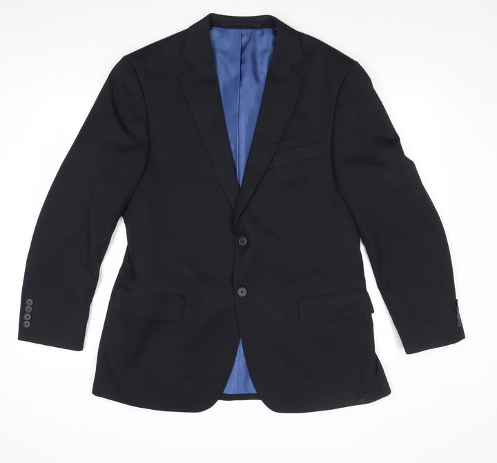 Marks and Spencer Mens Blue Polyester Jacket Suit Jacket Size 42 Regular
