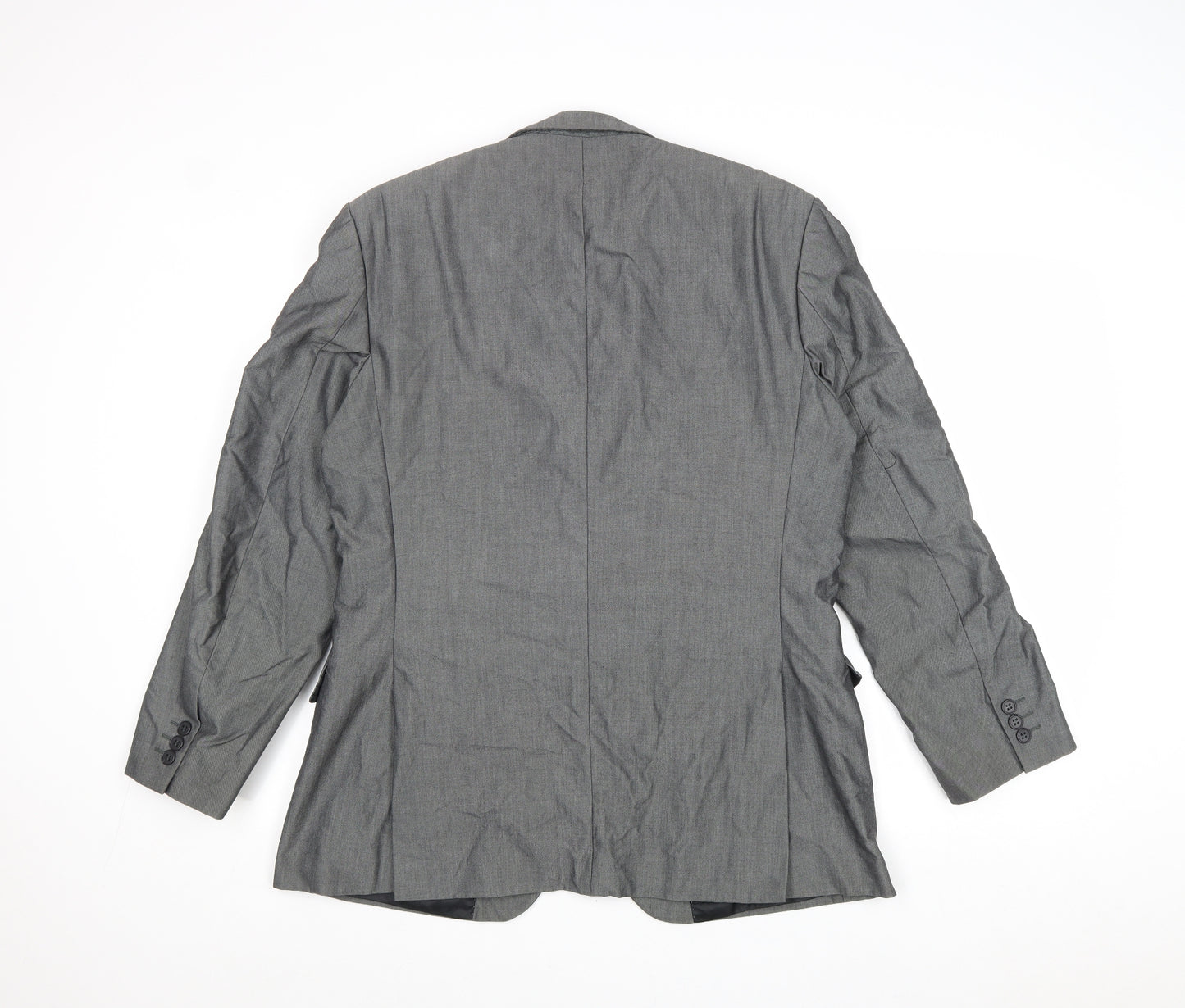 Preworn Mens Grey Polyester Jacket Suit Jacket Size 42 Regular