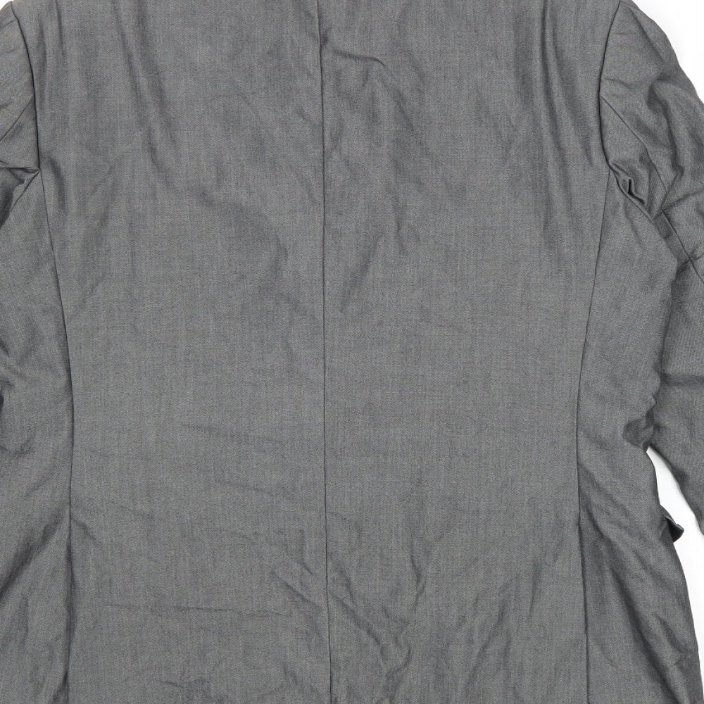 Preworn Mens Grey Polyester Jacket Suit Jacket Size 42 Regular