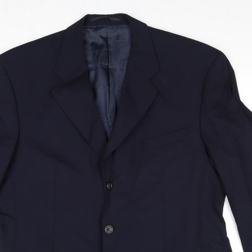 Woolmark Mens Blue Wool Jacket Suit Jacket Size 40 Regular