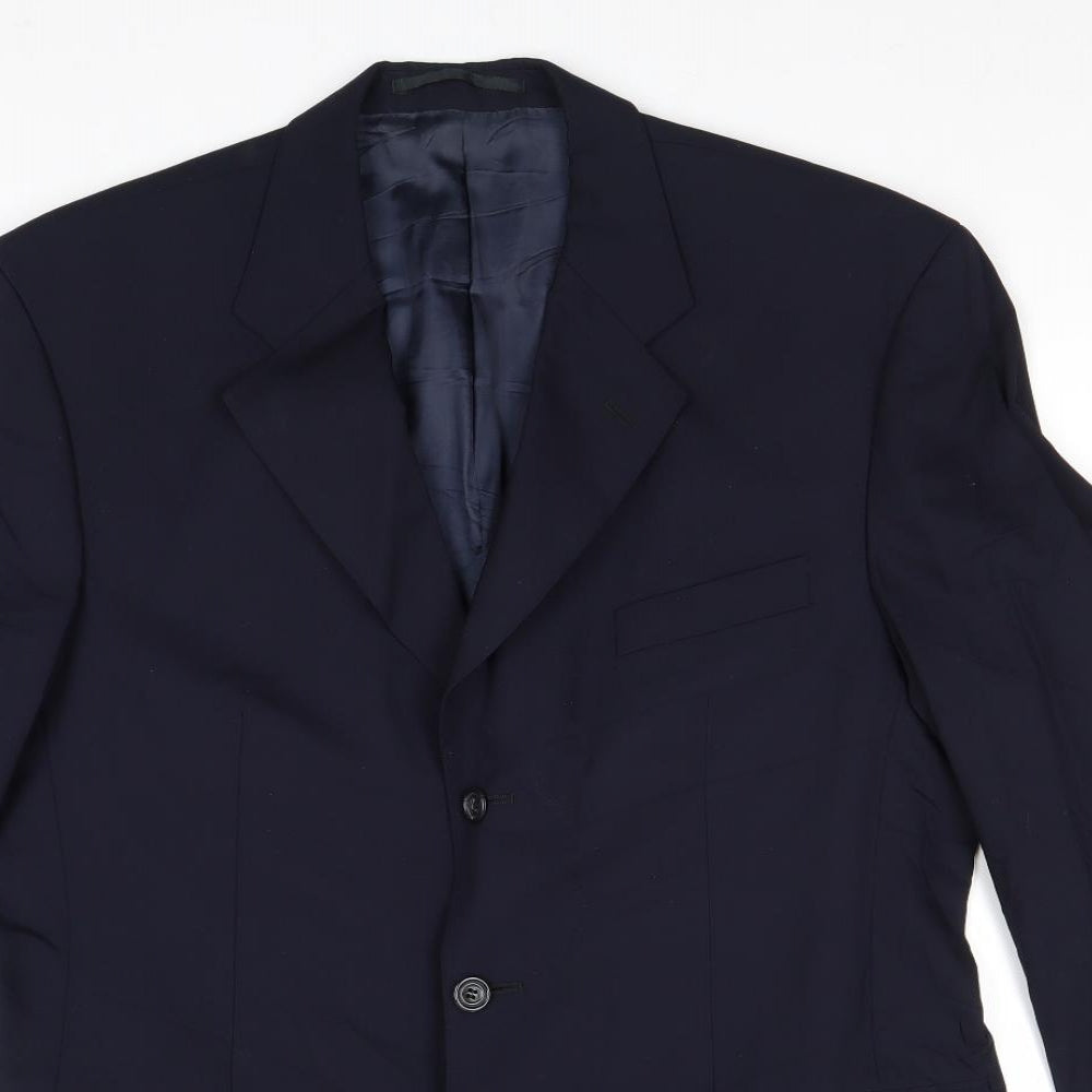 Woolmark Mens Blue Wool Jacket Suit Jacket Size 40 Regular