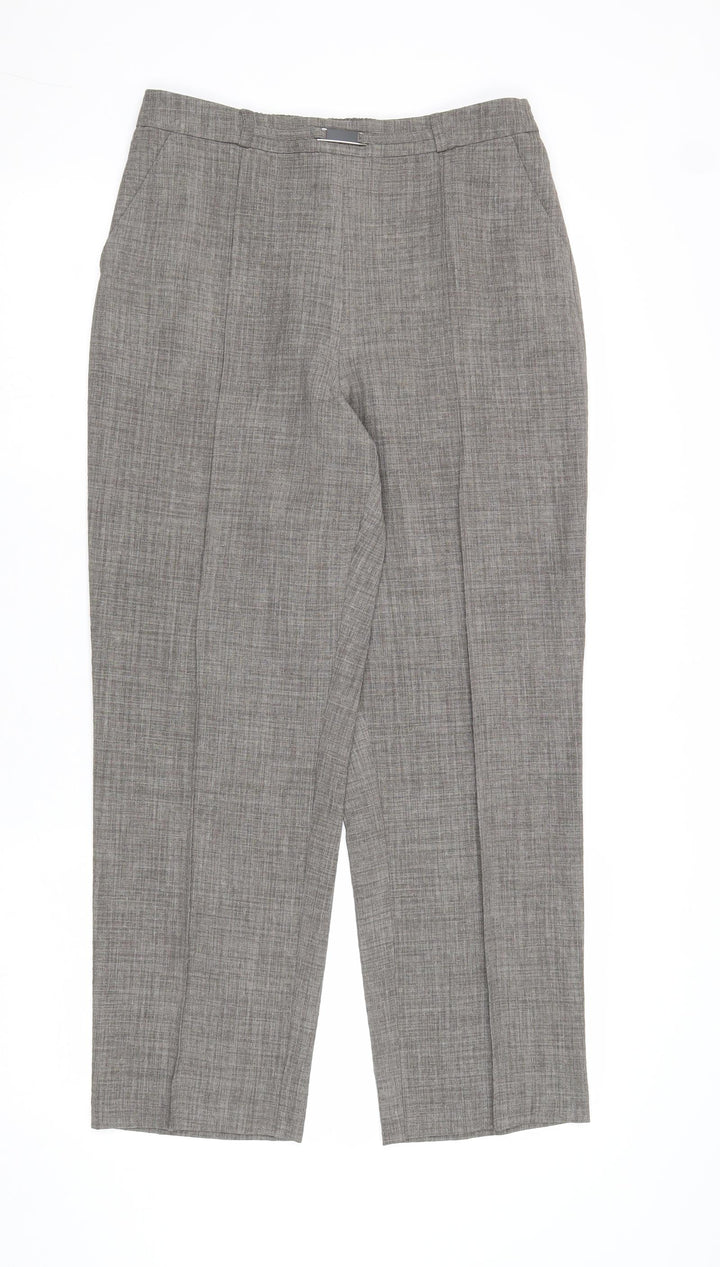 EWM Womens Grey Polyester Trousers Size 12 Regular
