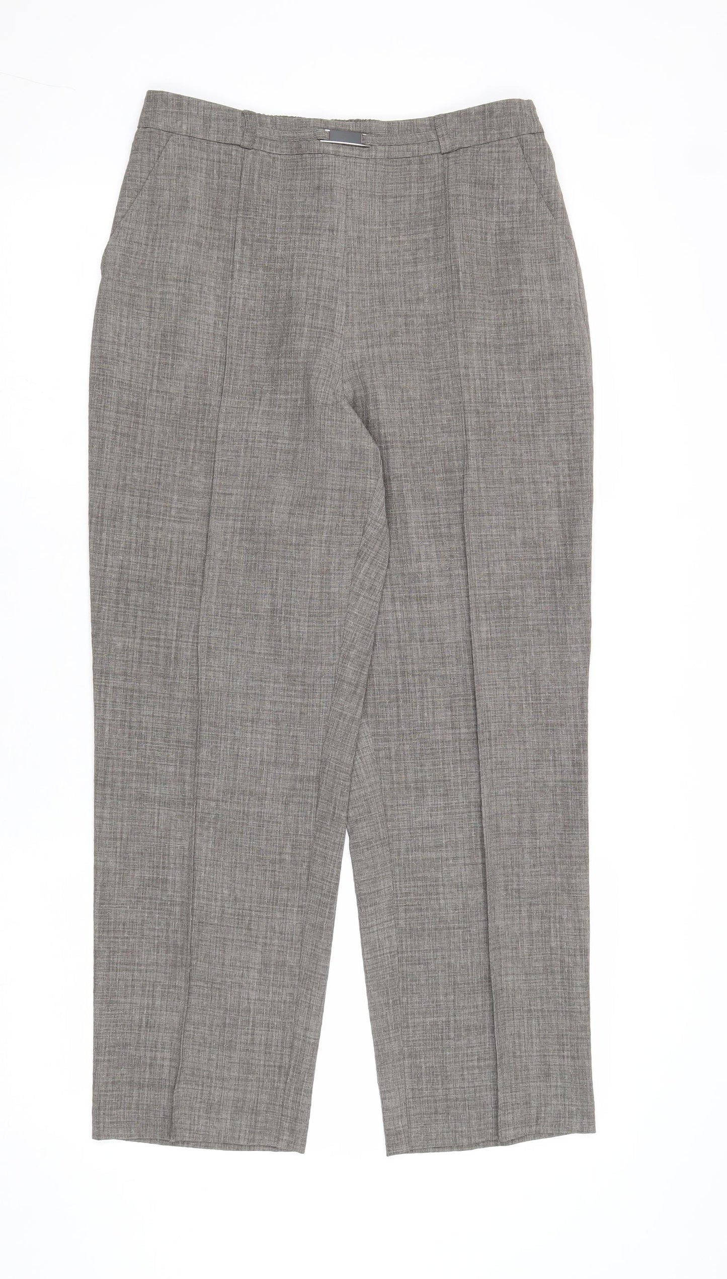 EWM Womens Grey Polyester Trousers Size 12 Regular