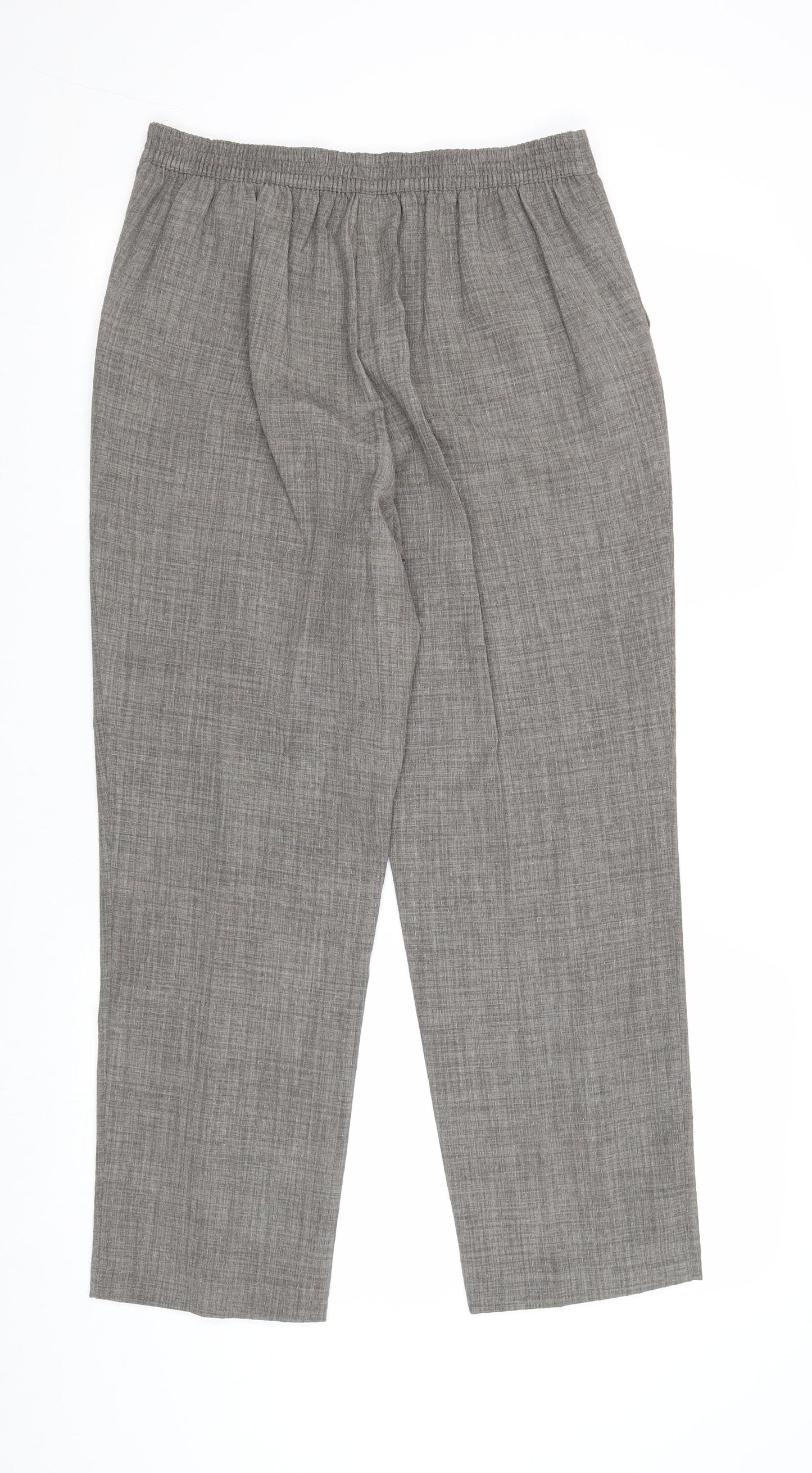 EWM Womens Grey Polyester Trousers Size 12 Regular