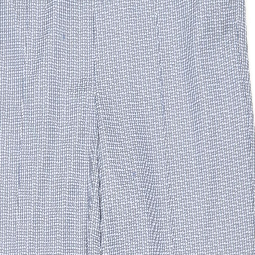 Marks and Spencer Womens Blue Geometric Polyester Trousers Size 18 Regular