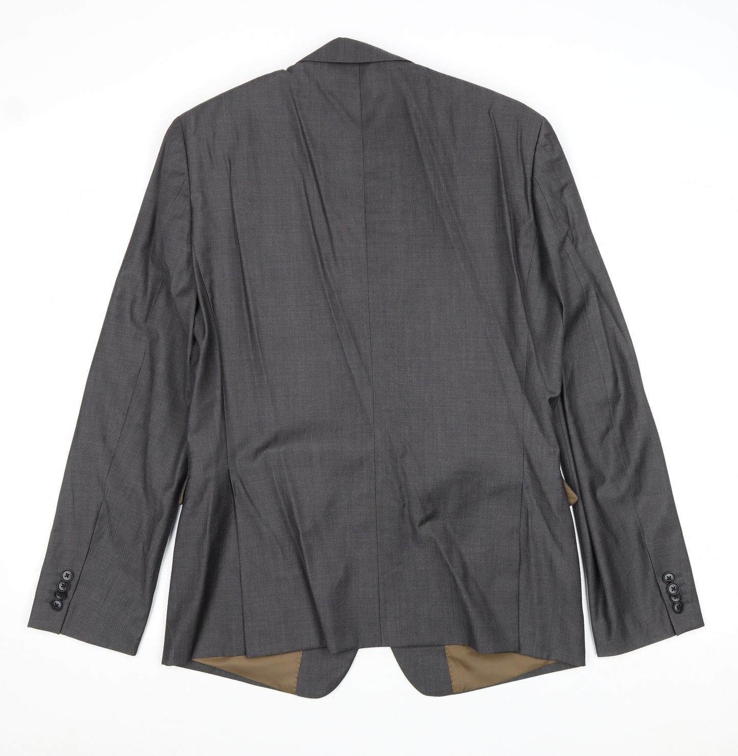 Woolmark Mens Grey Polyester Jacket Suit Jacket Size 40 Regular