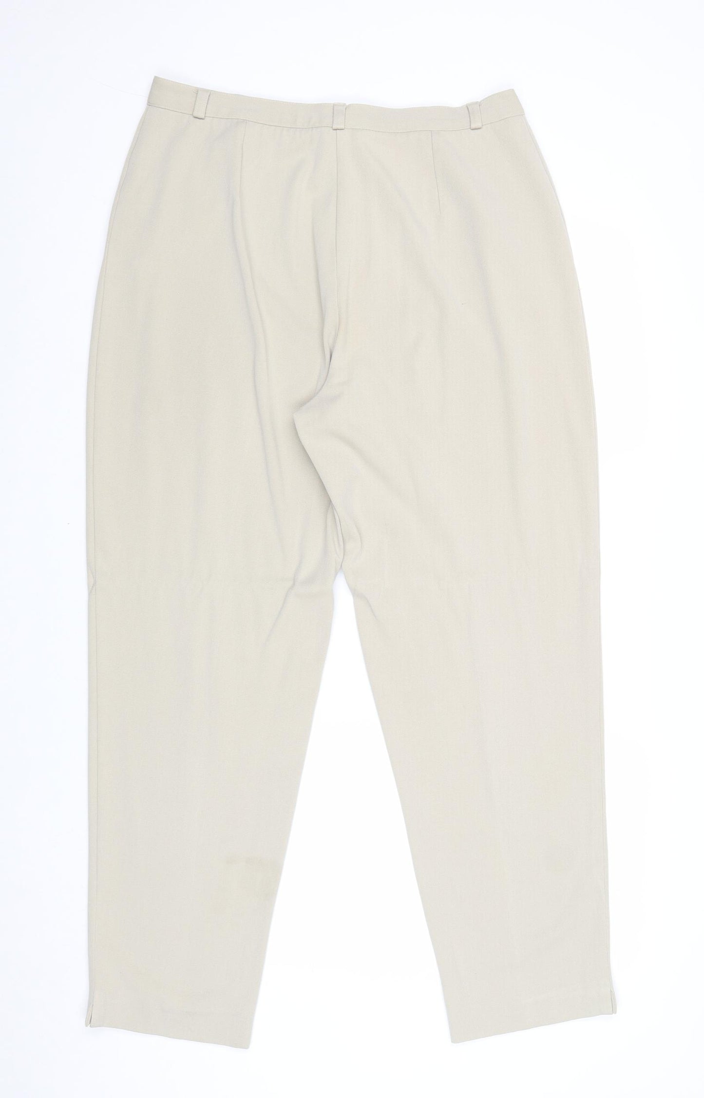 Essentials Womens Beige Polyester Trousers Size 18 Regular Zip