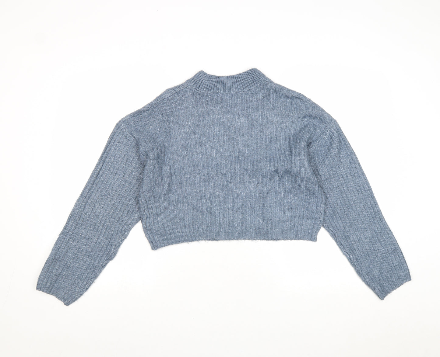 New Look Girls Blue Mock Neck Acrylic Pullover Jumper Size 12-13 Years Pullover